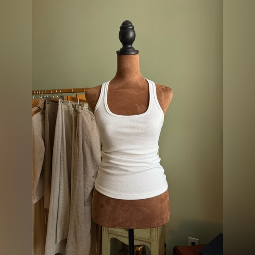 Wild Fable White Ribbed Tank Top